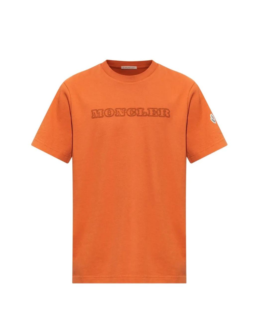 Moncler Orange T-Shirt With Logo for men