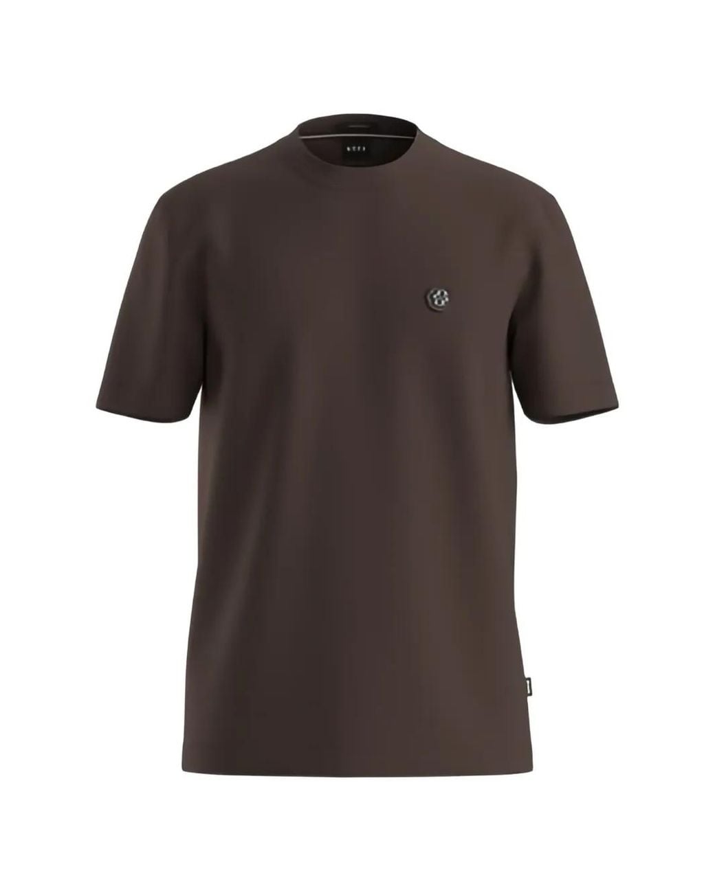 Boss Black Cotton T-Shirt With Double-B Monogram Badge for men