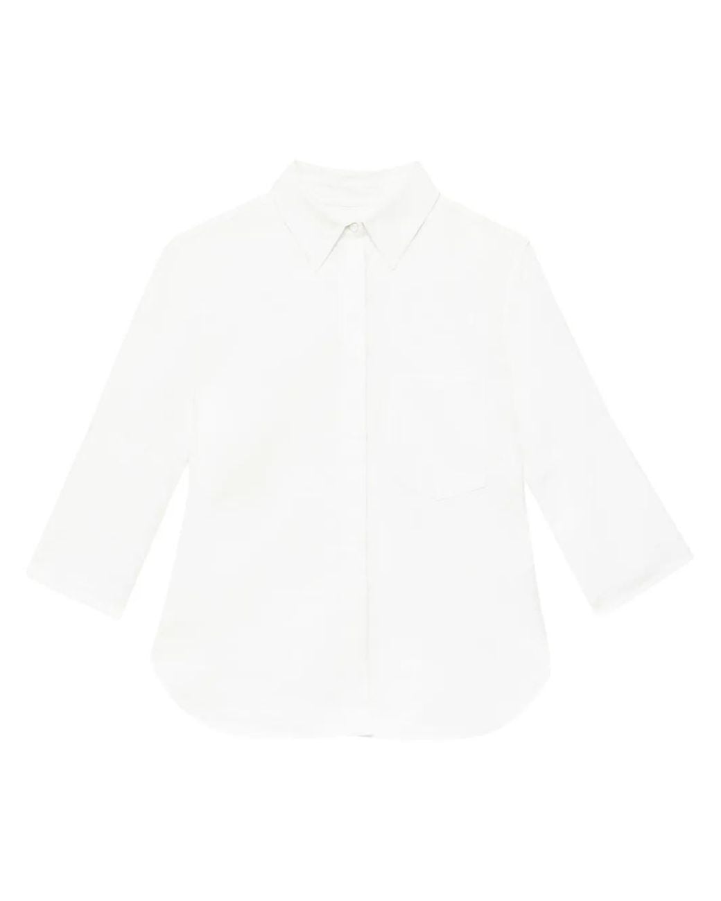Another Tomorrow Linnen Blouse in het White
