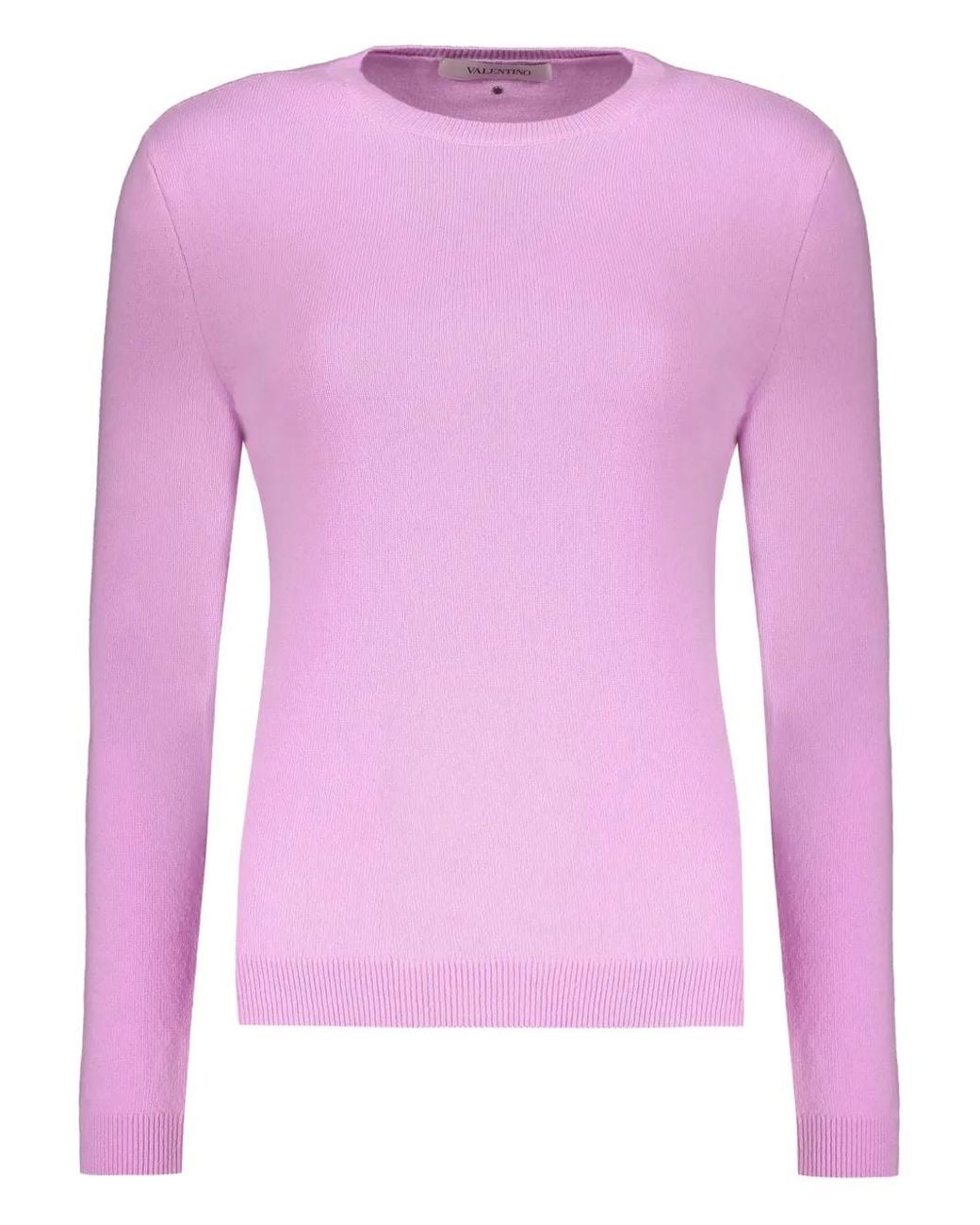 Valentino Garavani Pink Ribbed Crew-Neck Sweater