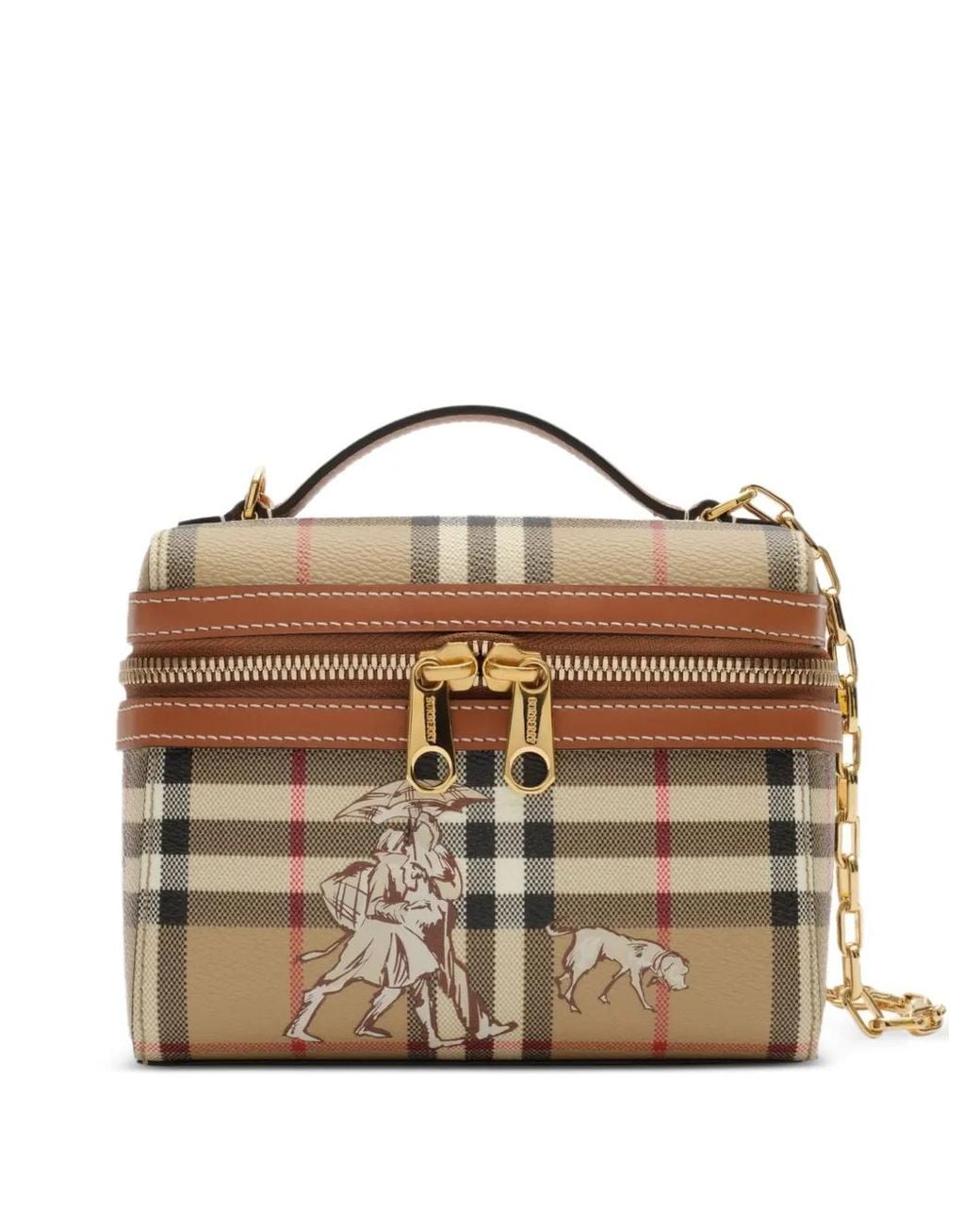 Burberry Brown Mini Check Mates Vanity Bag