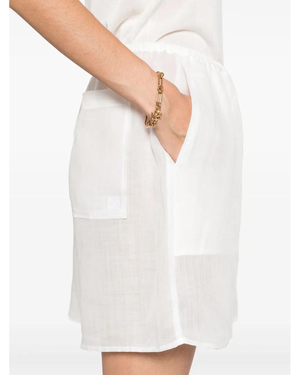 Totême White Summer Shorts