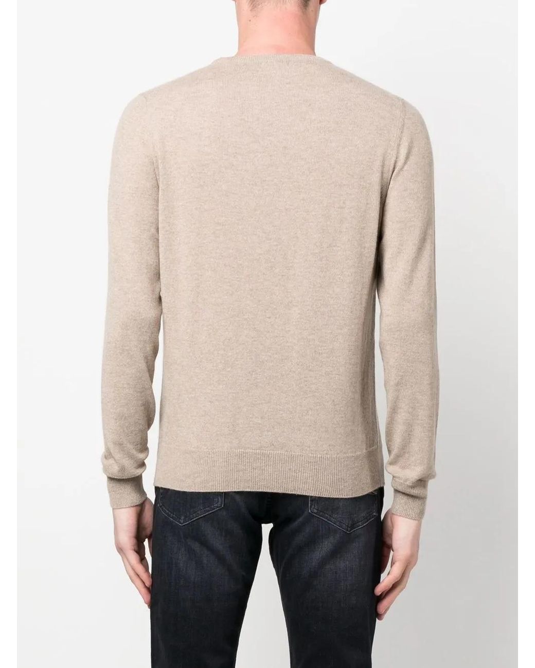 Malo Natural Round Neck Sweater In Wool for men