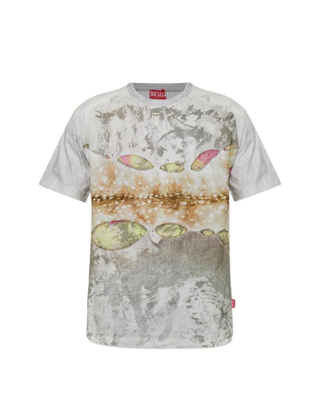 DIESEL White T-Clintin Printed T-Shirt for men