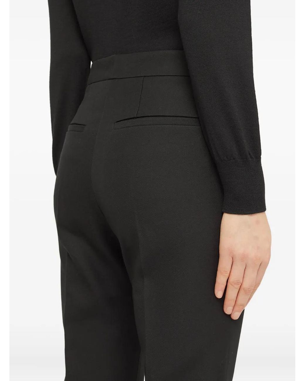 Jil Sander Black Cotton Cropped Trousers