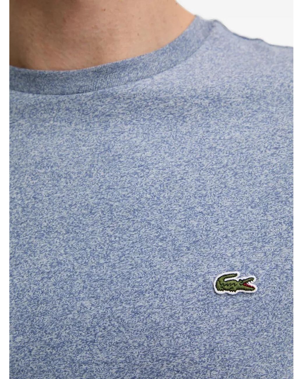 Lacoste Blue Logo-Patch Marl T-Shirt for men