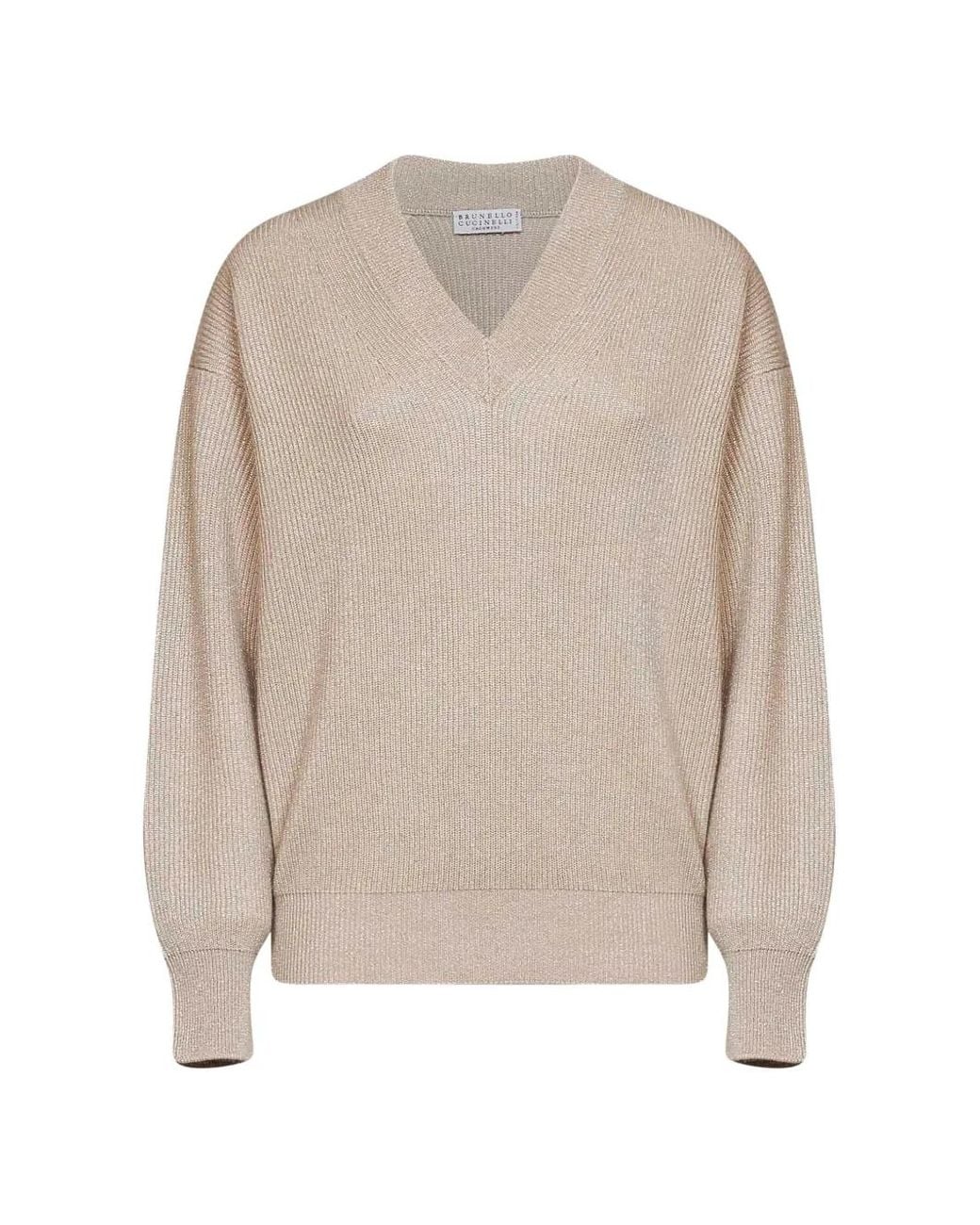 Brunello Cucinelli Natural Sparkling Cashmere Cardigan