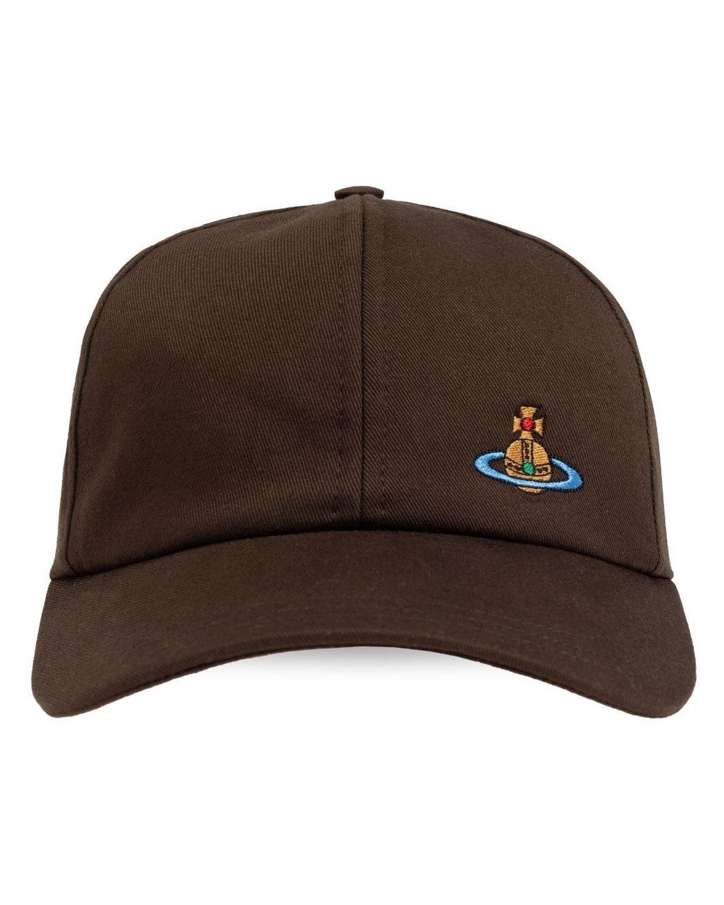 Vivienne Westwood Orb-Embroidered Cap in Brown | Lyst UK