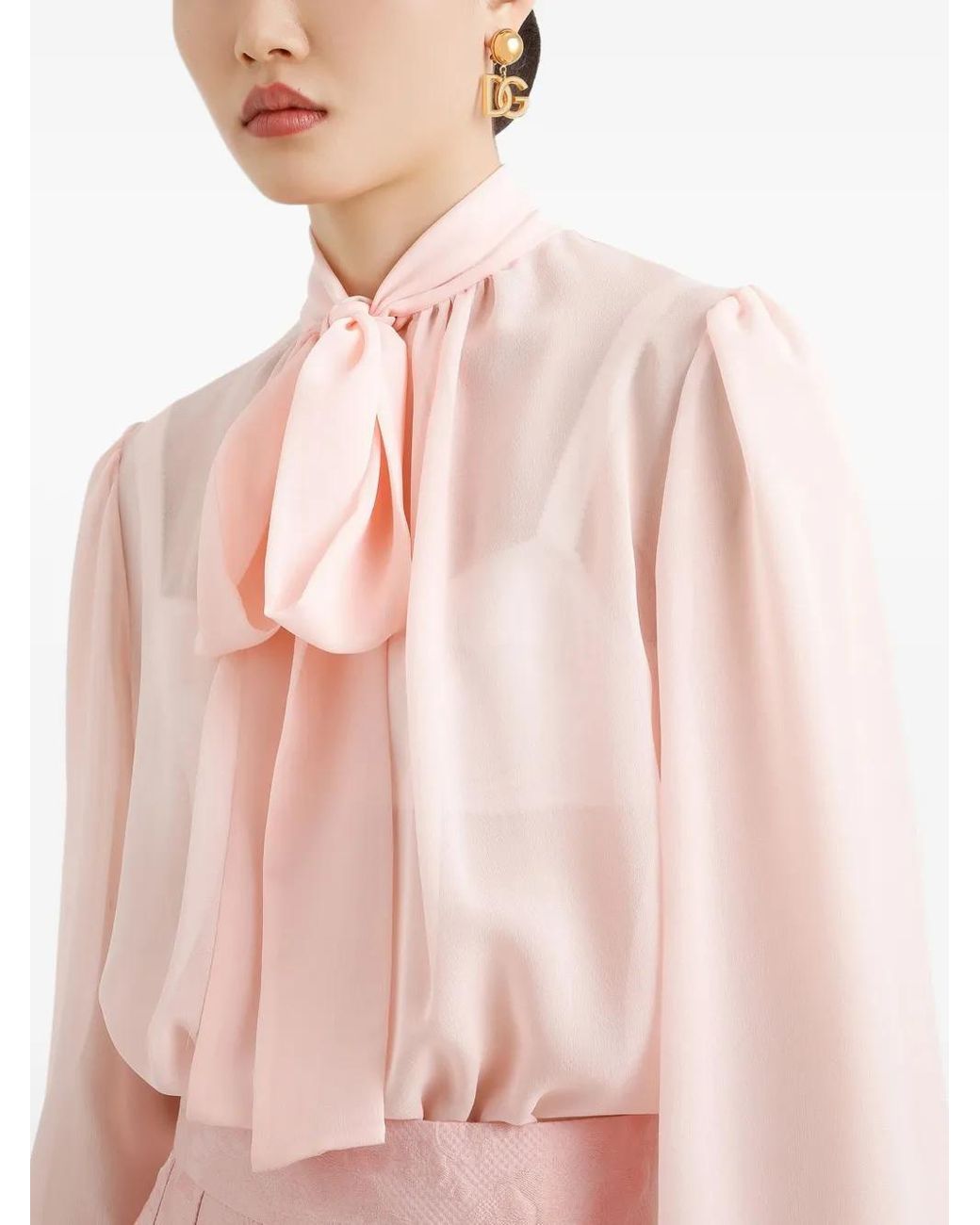 Dolce & Gabbana Pink Silk Georgette Blouse