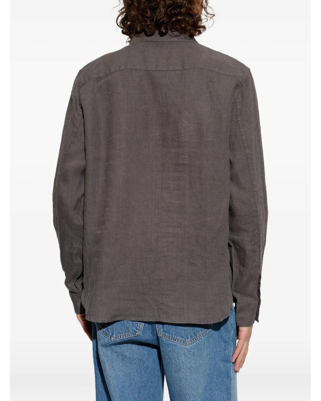 AllSaints Gray Loom Long-Sleeve Shirt for men