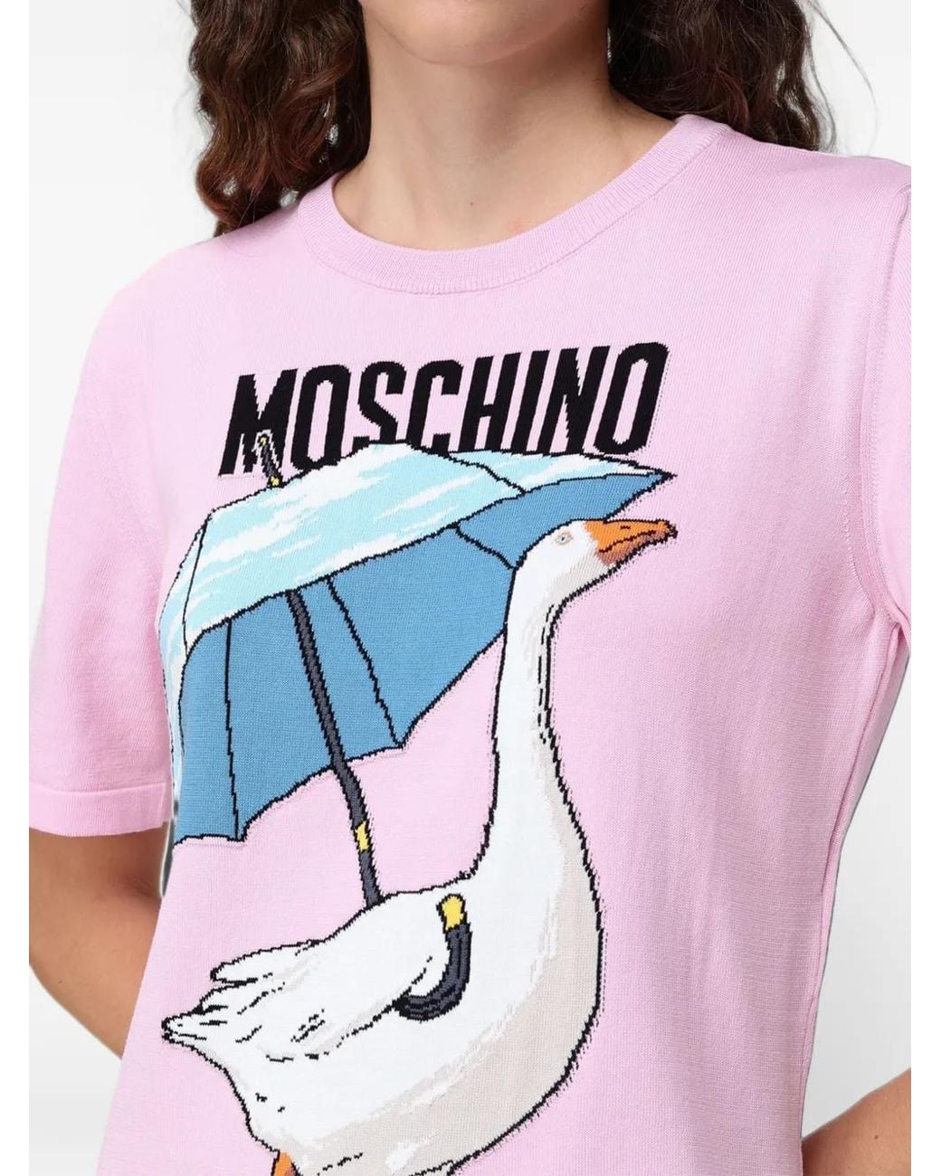 Moschino Pink Logo-Detail Midi Dress