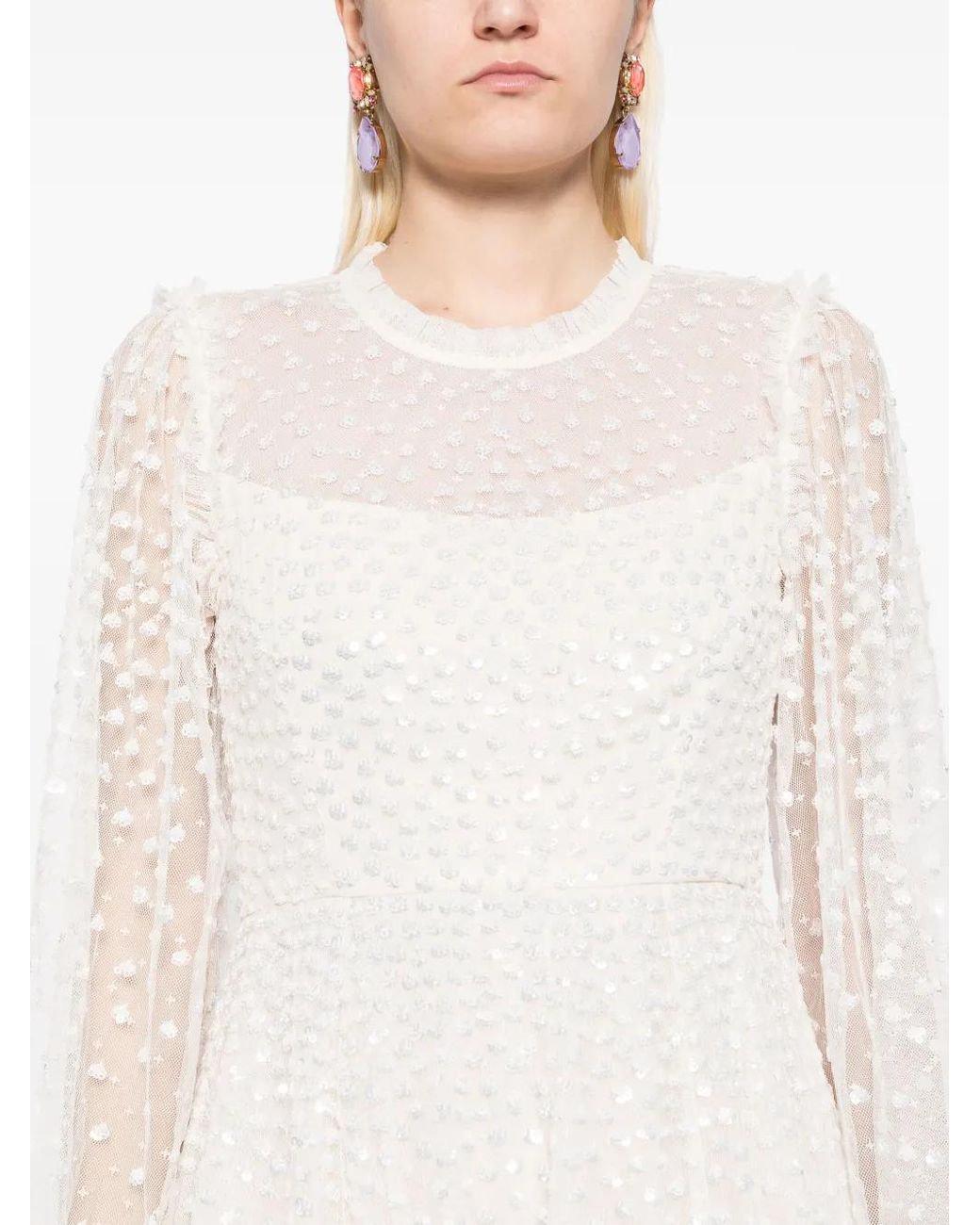 Needle & Thread White Scatter Abendkleid
