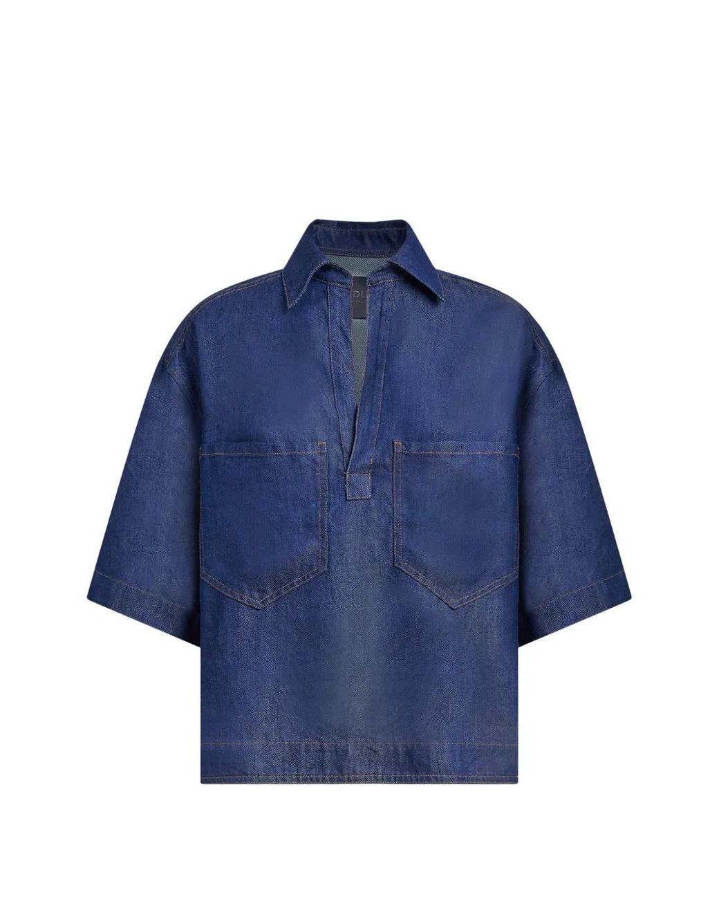 Dondup Blue Pocket Short-Sleeve Top