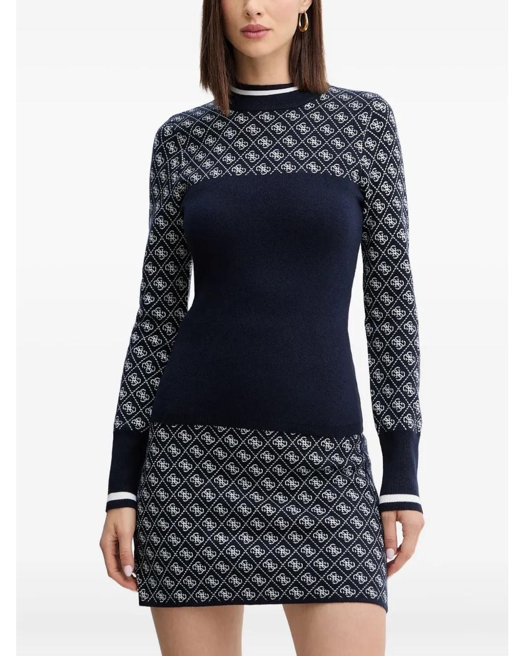 Jersey Estampado De Manga Larga Guess de color Blue