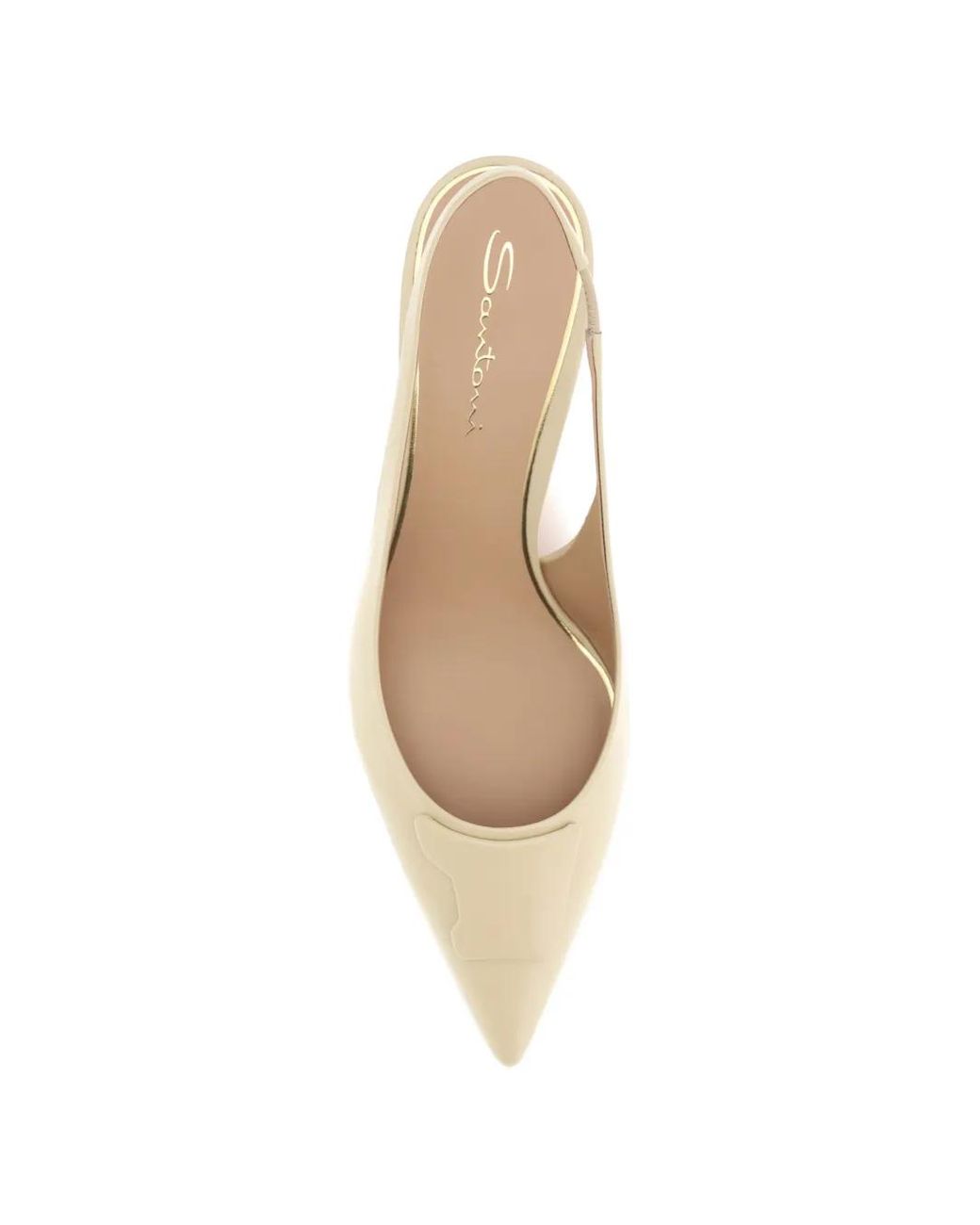 Santoni Natural Almond Toe Taylor Pumps