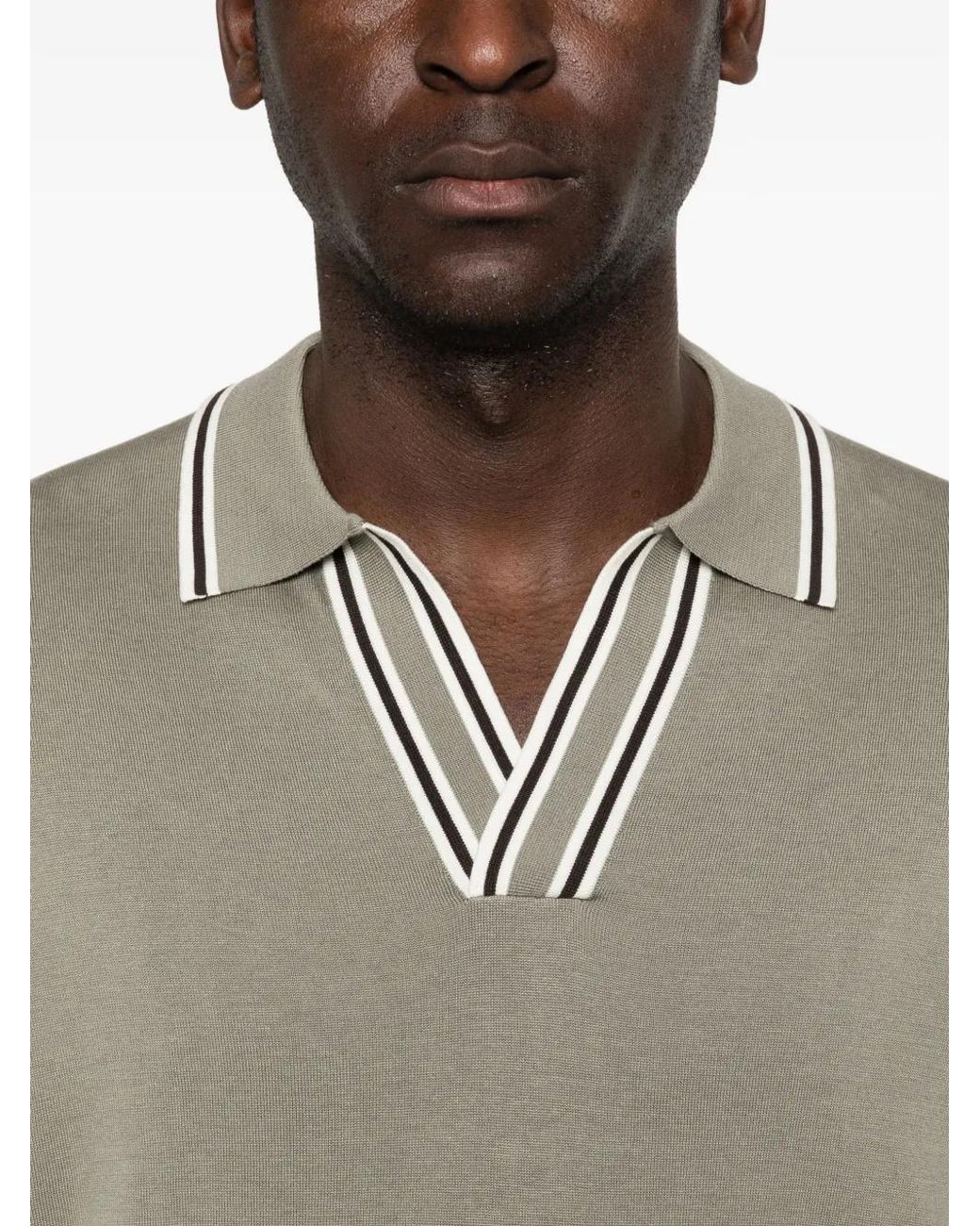 Paolo Pecora Gray V-Neck T-Shirt for men