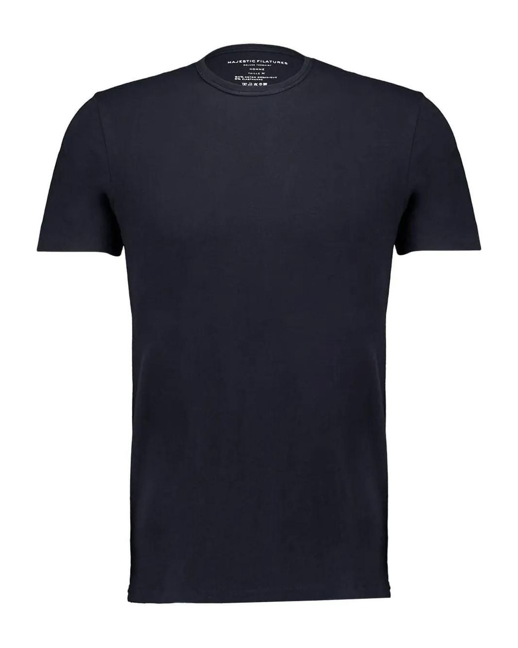 Majestic Filatures Blue Round Neck Shirt for men