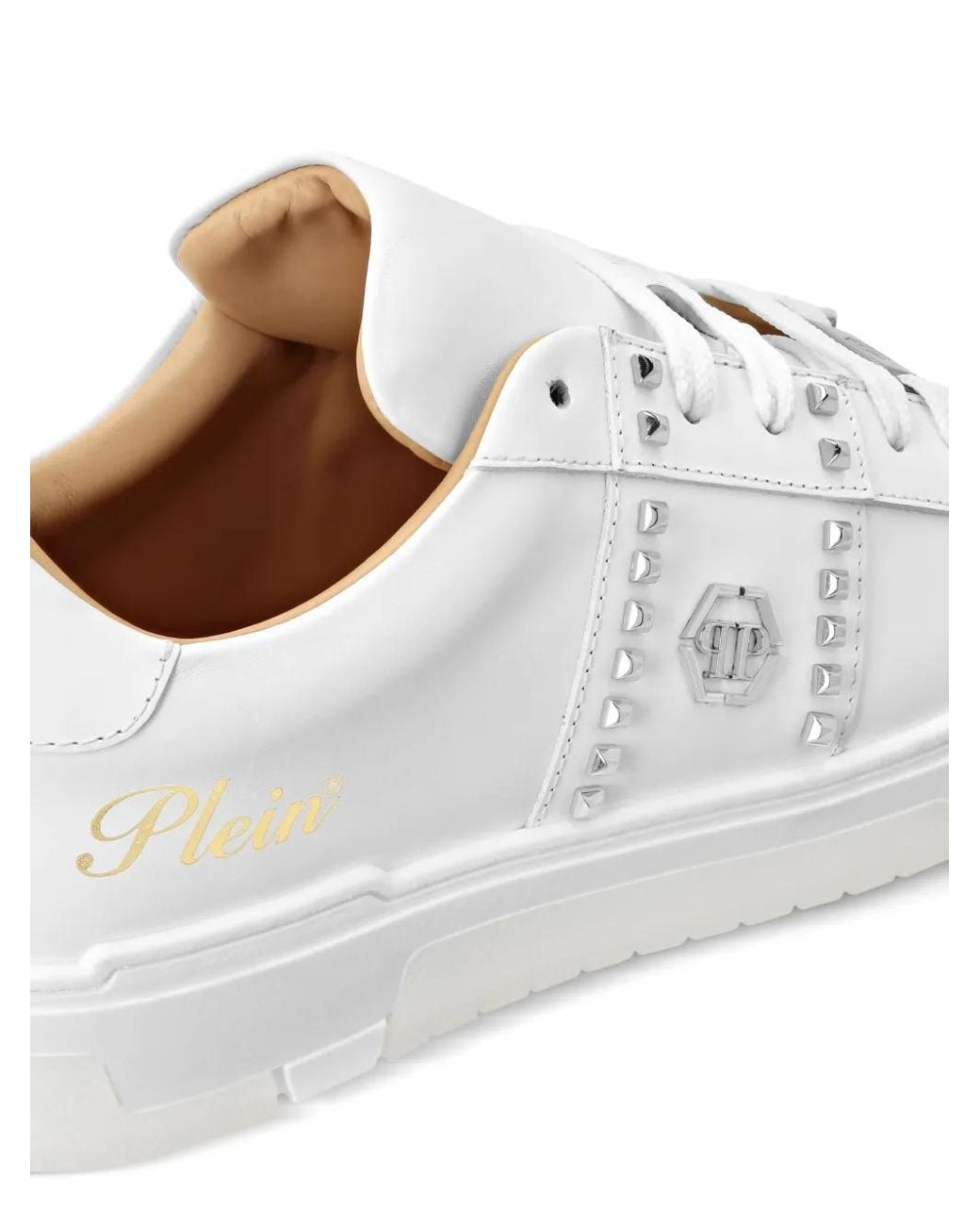 Philipp Plein White Leather Sneakers
