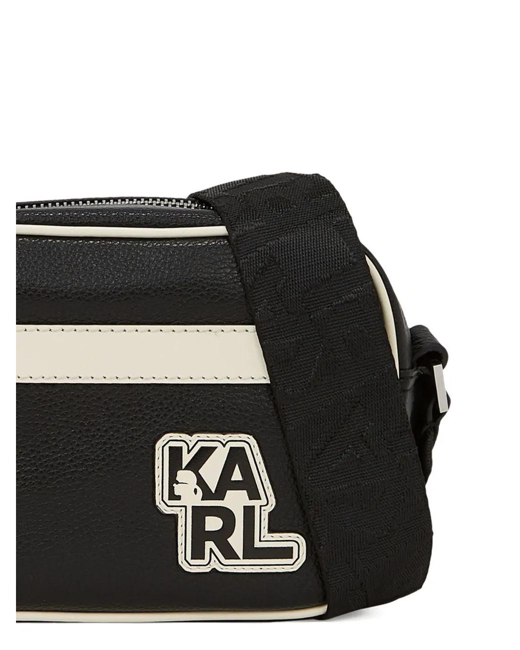 Karl Lagerfeld Black K/Athleisure Contrasting-Panel Messenger Bag for men