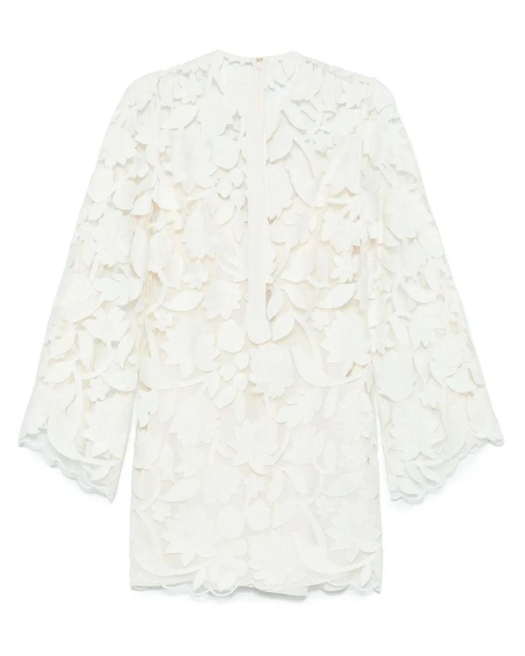 elie saab white mini dress Emrboidered minidress in white - Elie Saab