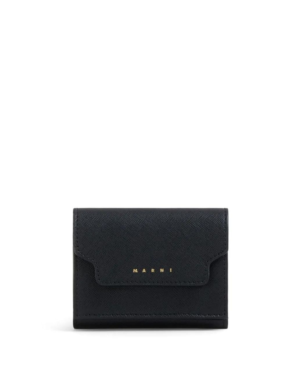 Marni Black Tri-Fold Leather Wallet