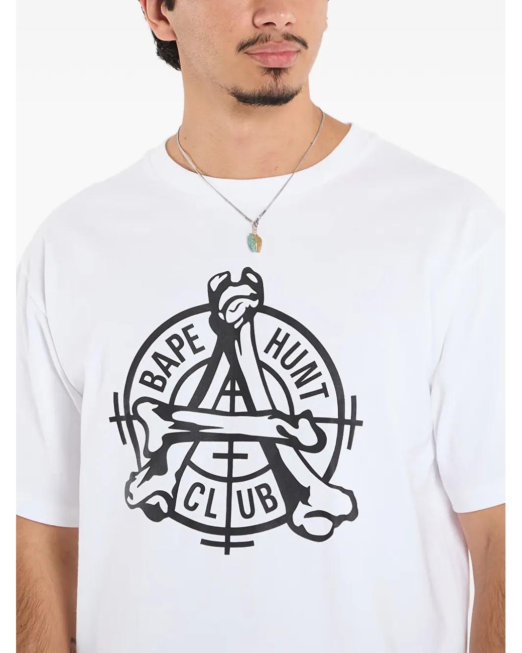 A Bathing Ape White Graphic T-Shirt for men