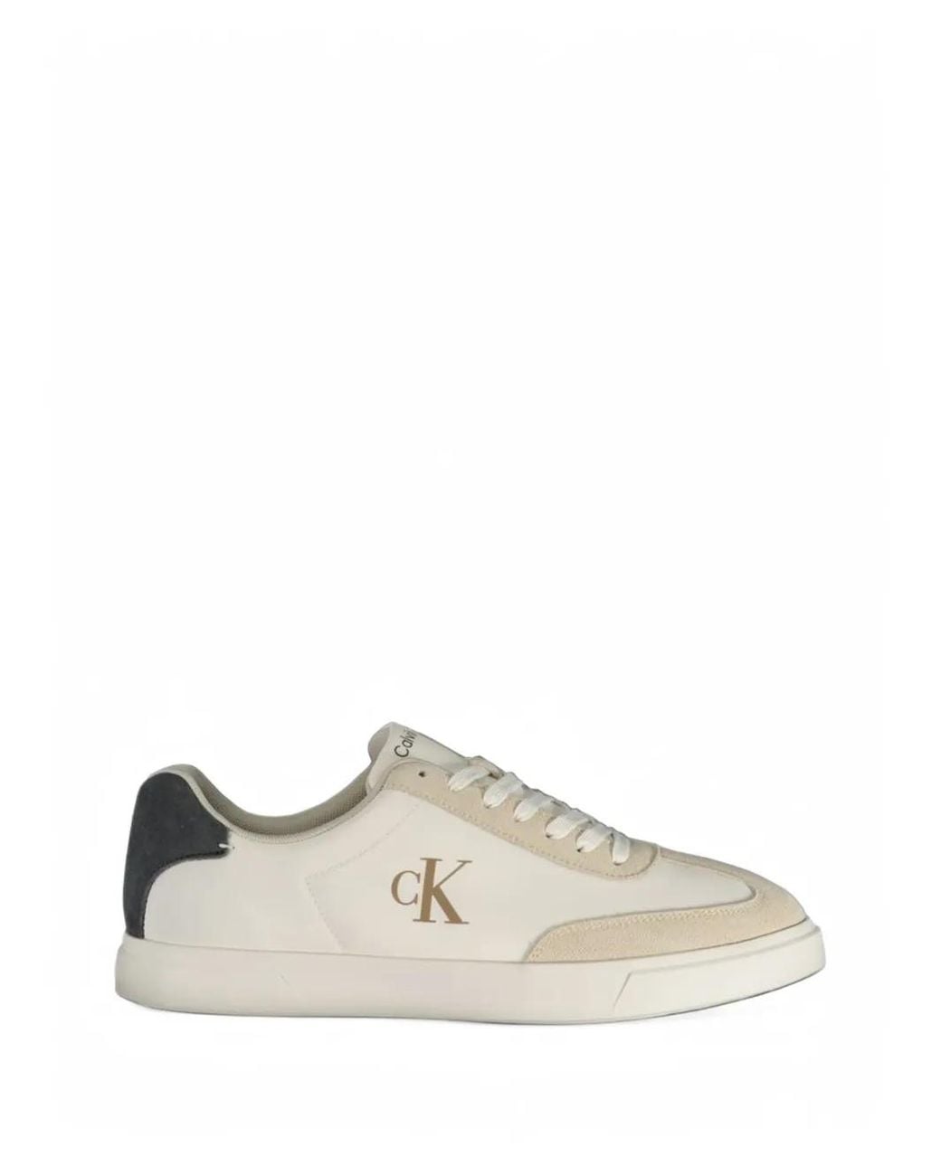 Calvin Klein White Logo-Print Panelled Sneakers for men