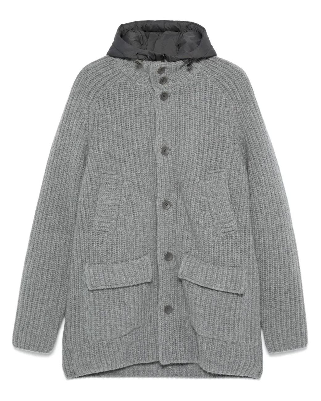 Herno Gray Double-Layer Coat for men