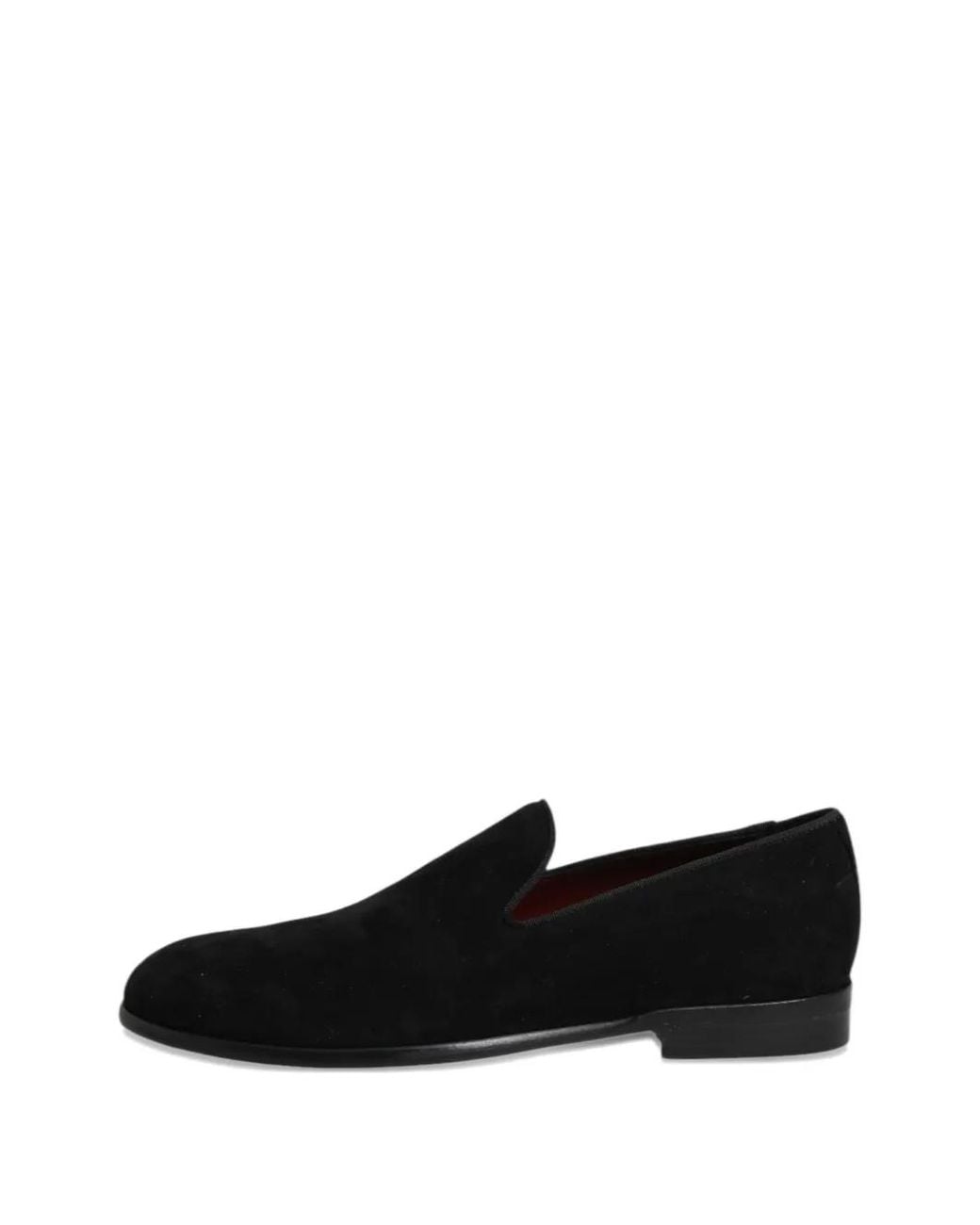 Dolce & Gabbana Black Suede Slip-On Loafers for men