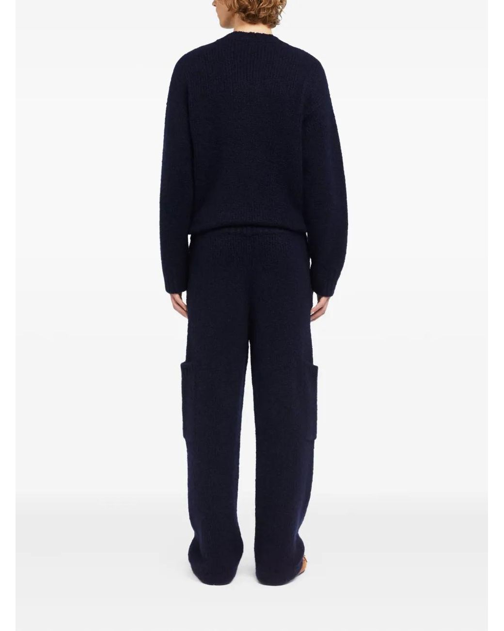Alanui Blue Patch-Pocket Knitted Trousers for men