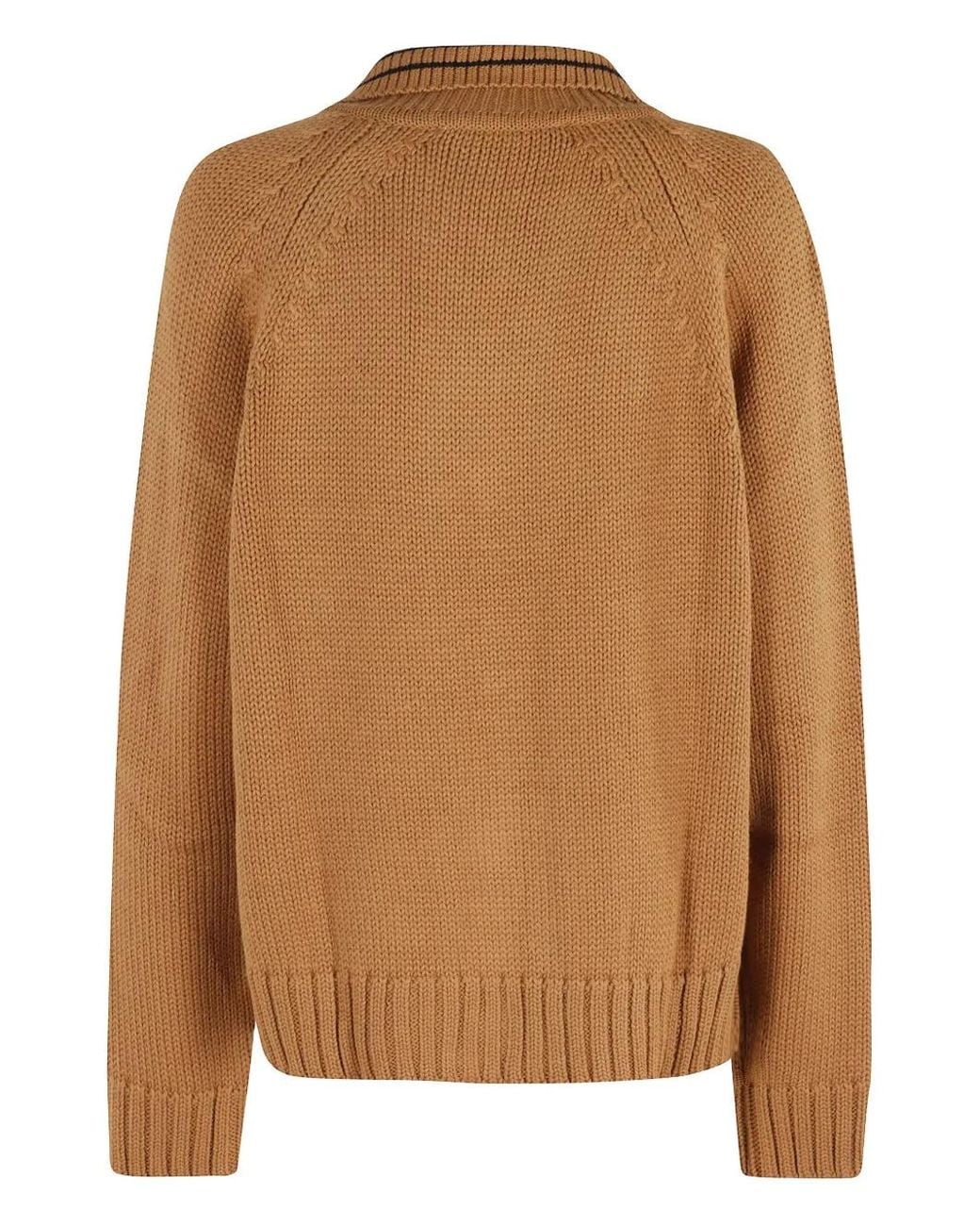 Tela Brown Button Striped Cardigan