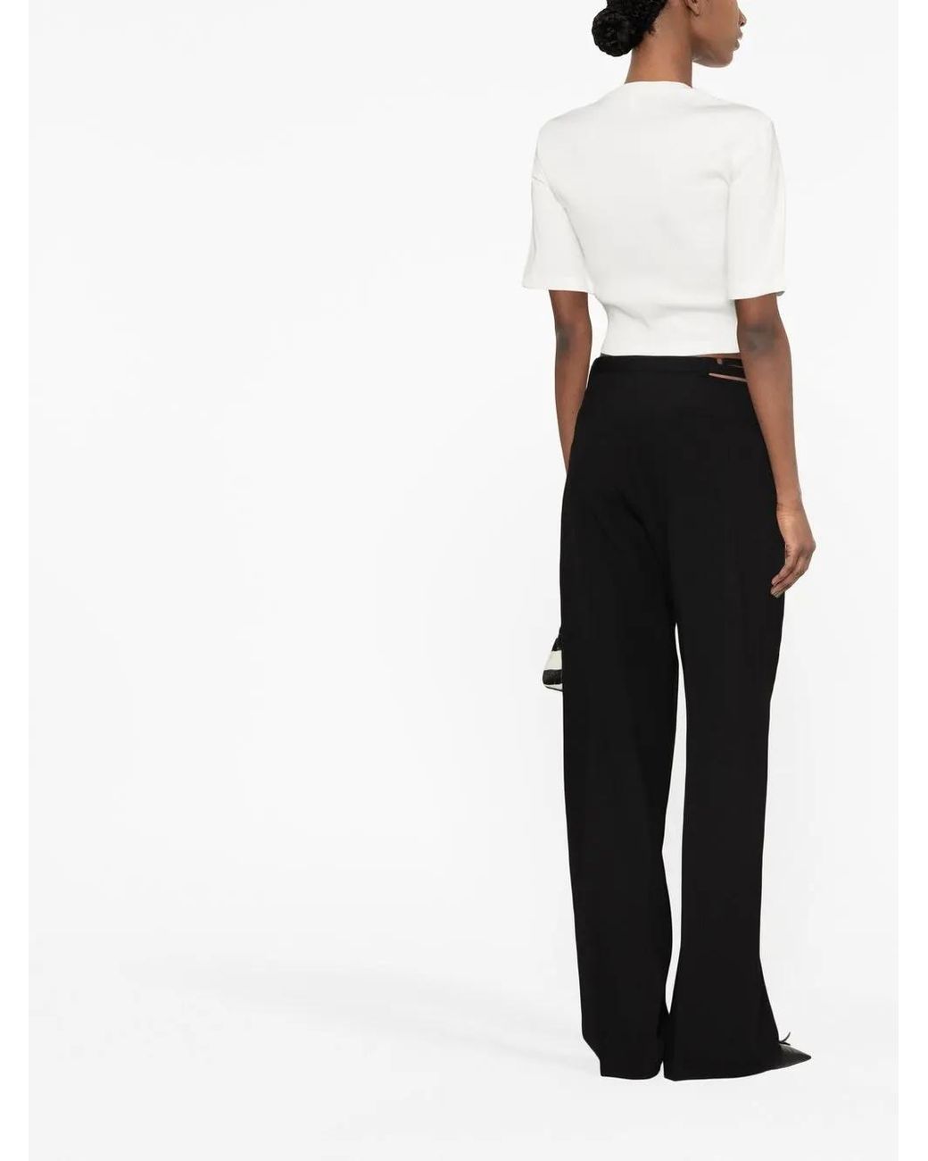 Dion Lee Black Lingerie Cut-Out Wool Trousers