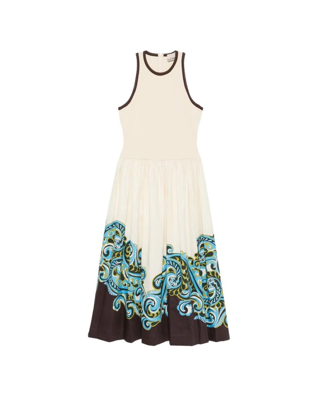 ALÉMAIS White Natalia Paisley-Print Sleeveless Midi Dress
