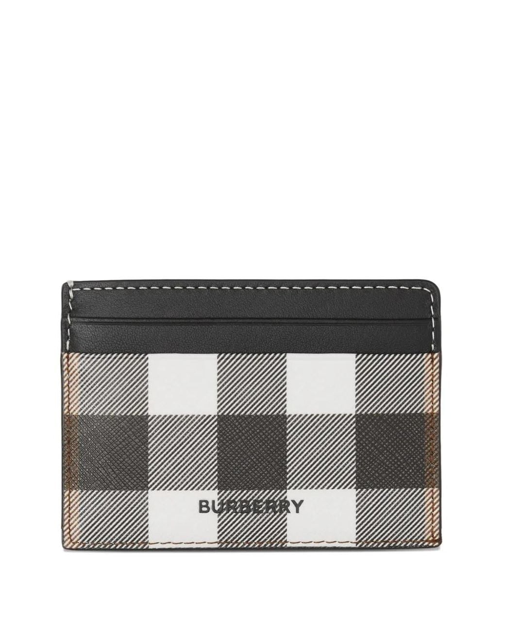 Burberry Black Check Card Case for men