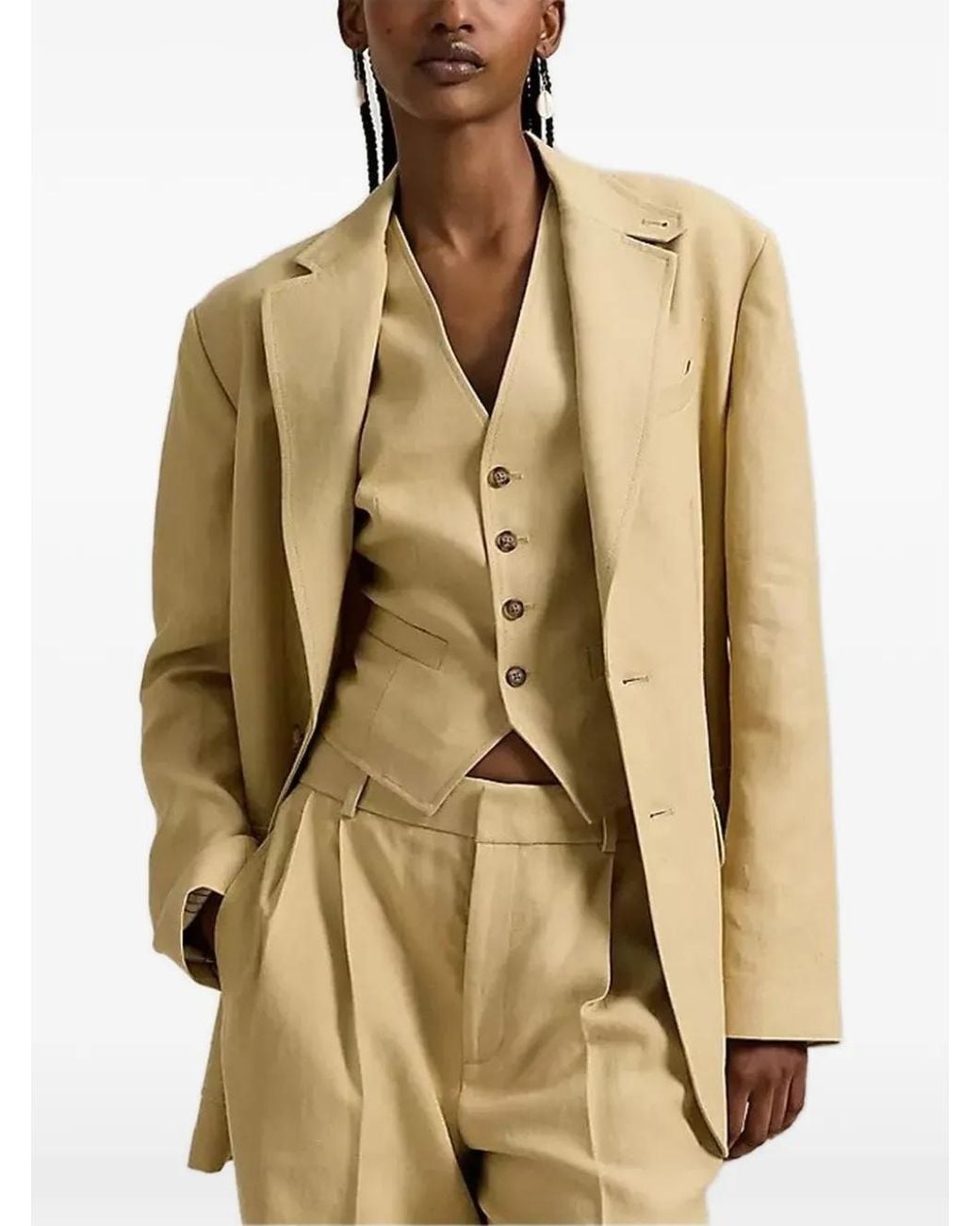 Polo Ralph Lauren Natural Single-Breasted Blazer