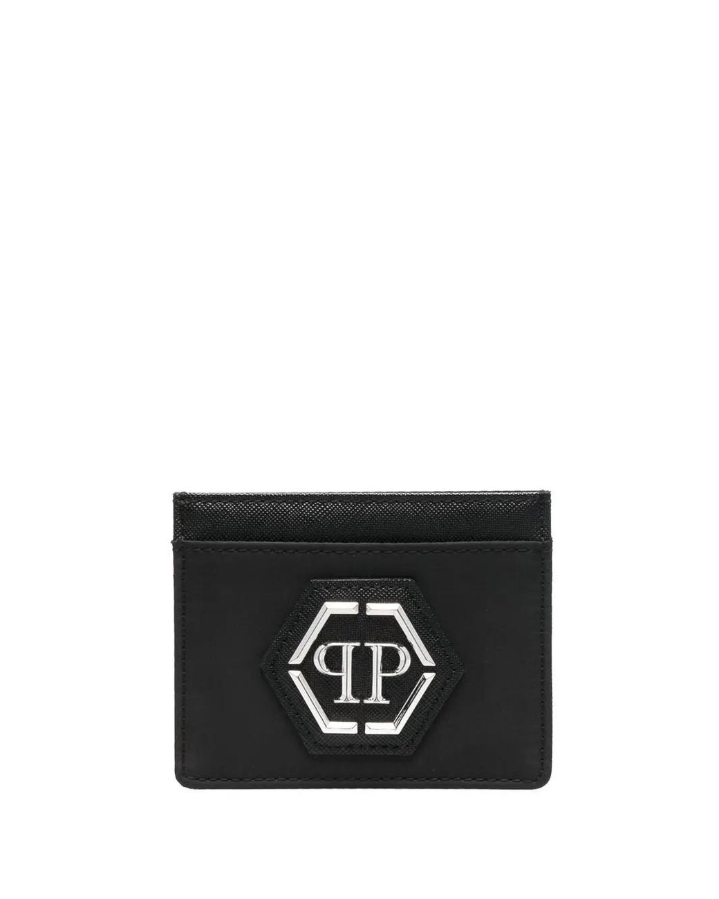 Philipp Plein Black Hexagon-Plaque Cardholder