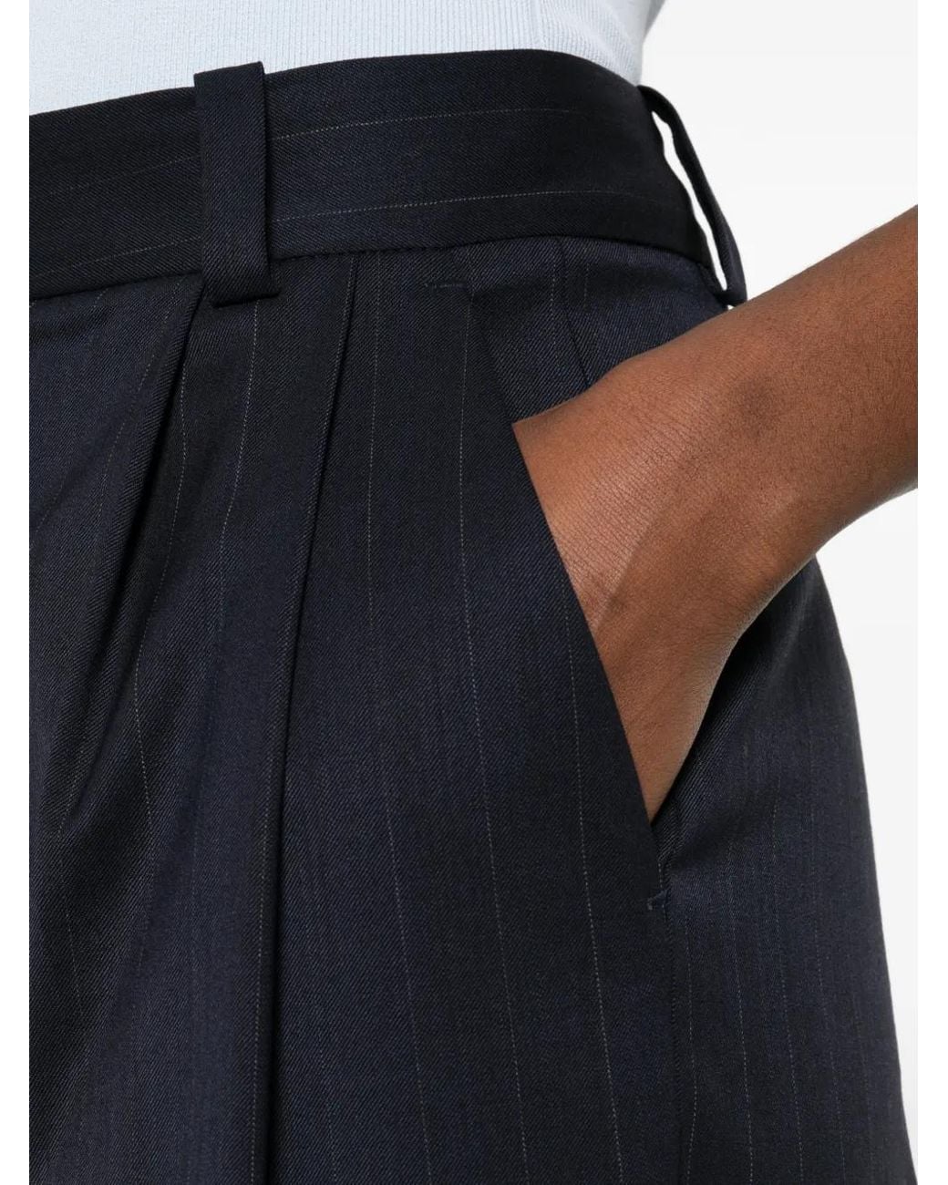 Maje Blue Pinstripe Trousers