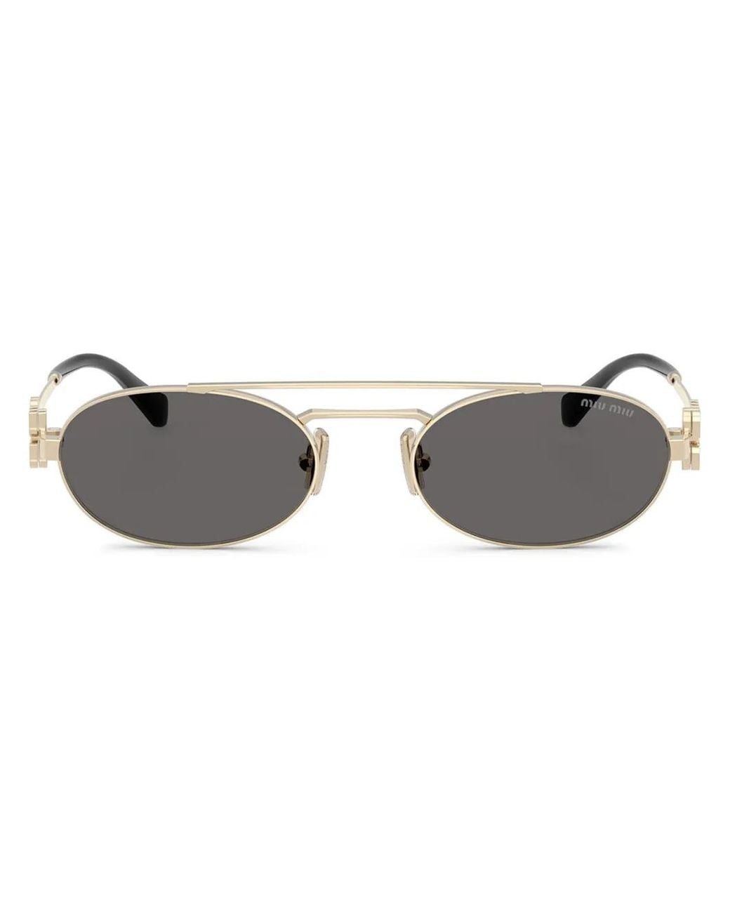 Miu Miu Brown Logo-Lettering Sunglasses