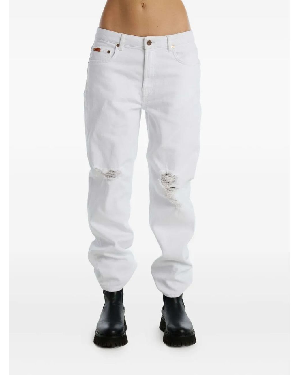 No44 White Saint Distressed Jeans