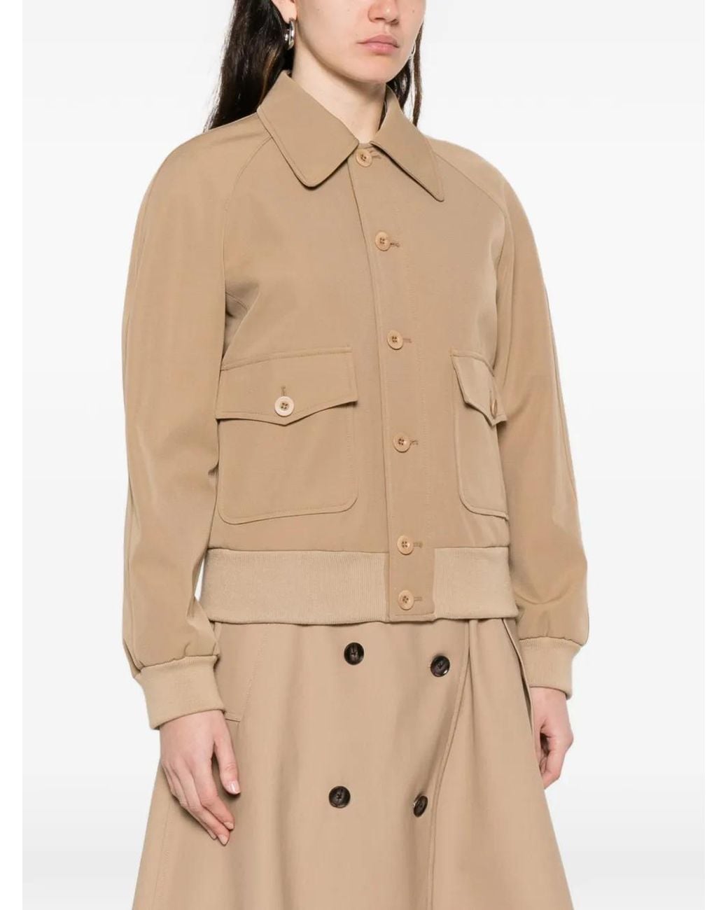 A.P.C. Natural Button-Front Collared Bomber Jacket