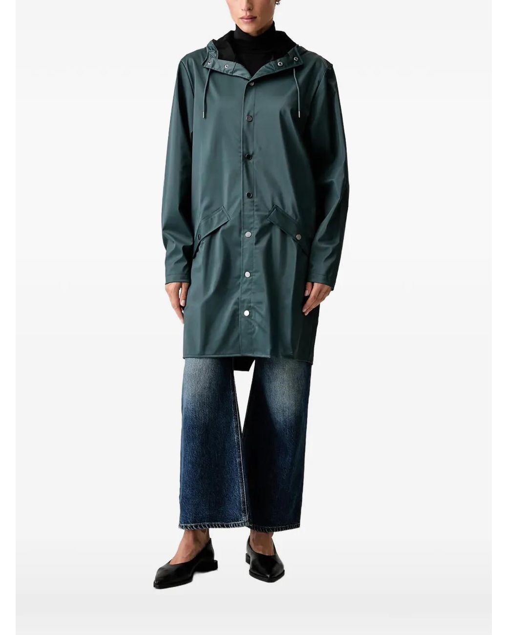 Parka Con Capucha Rains de color Green