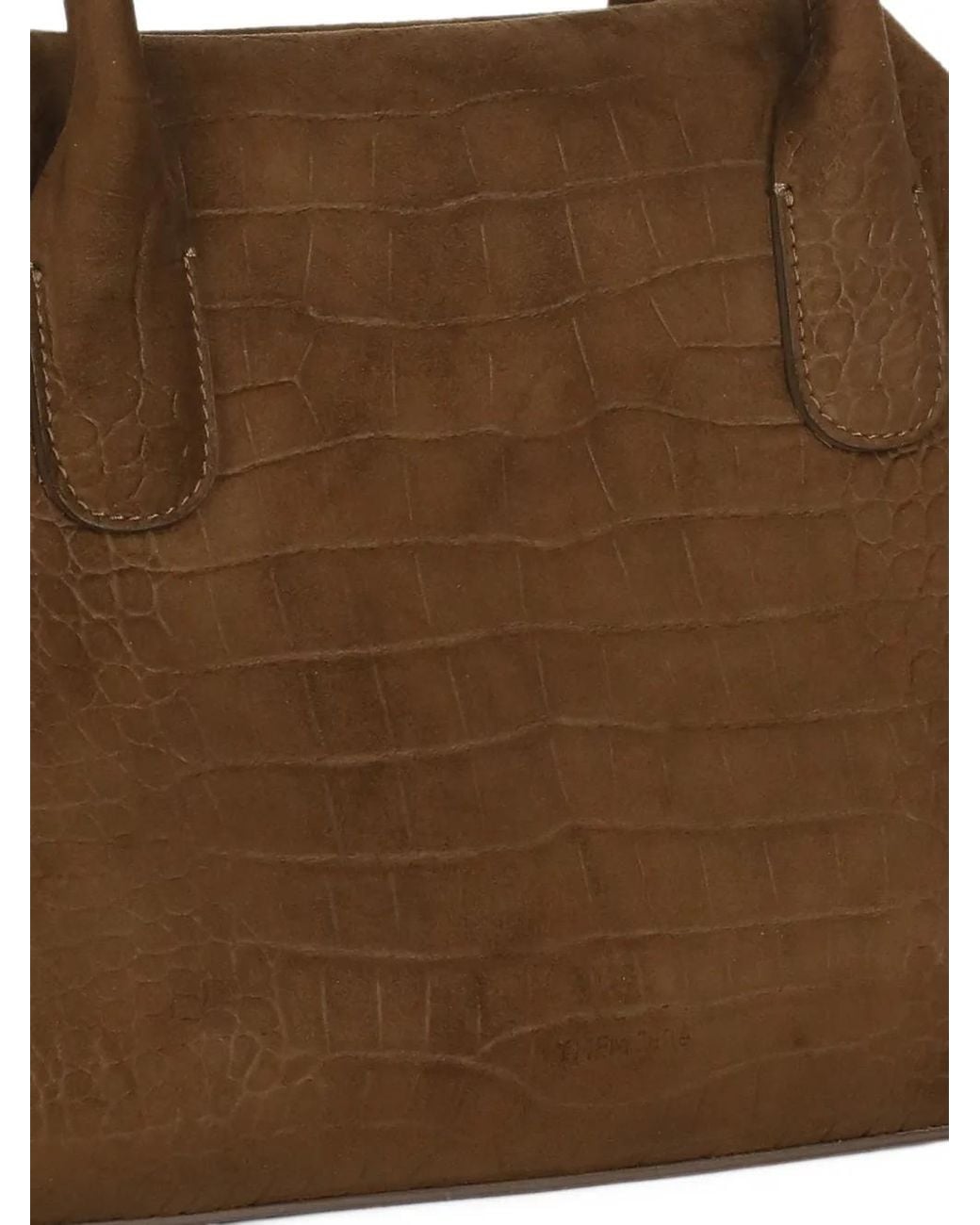 THEMOIRÈ Brown Medium Talia Croc-Effect Tote Bag