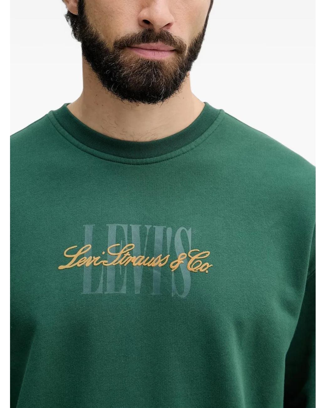 Levi's Green Logo-Detail Crew-Neck Sweatshirt for men