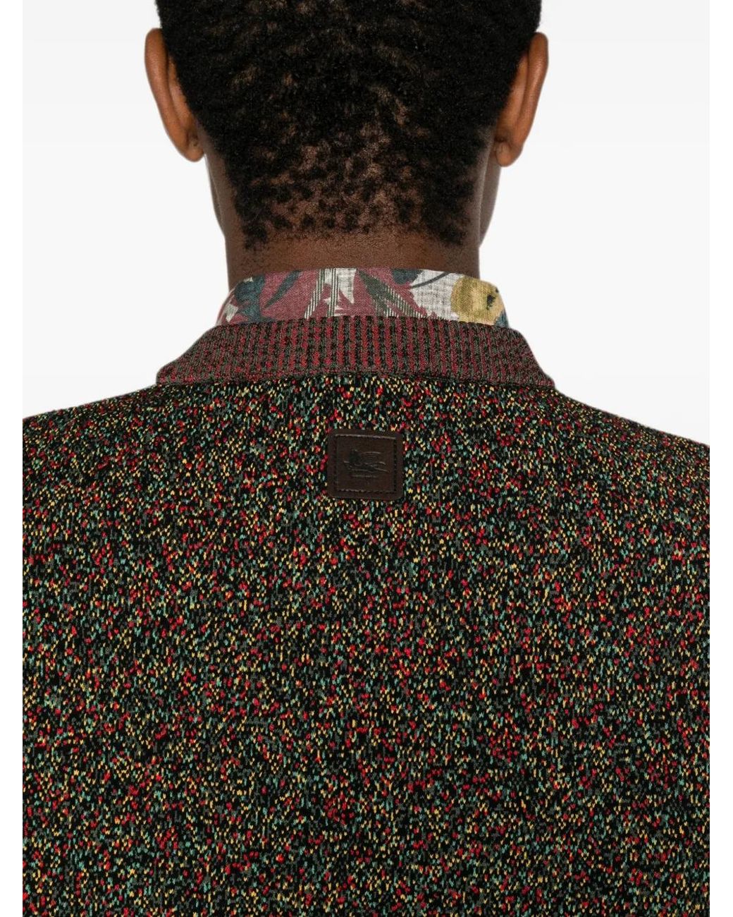 Etro Brown Wool-Blend Knit Sweater for men
