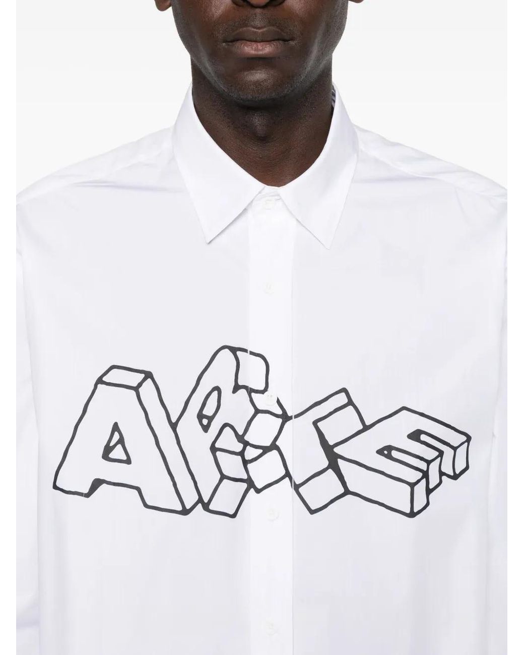 Arte' White 3D-Lettering Shirt for men