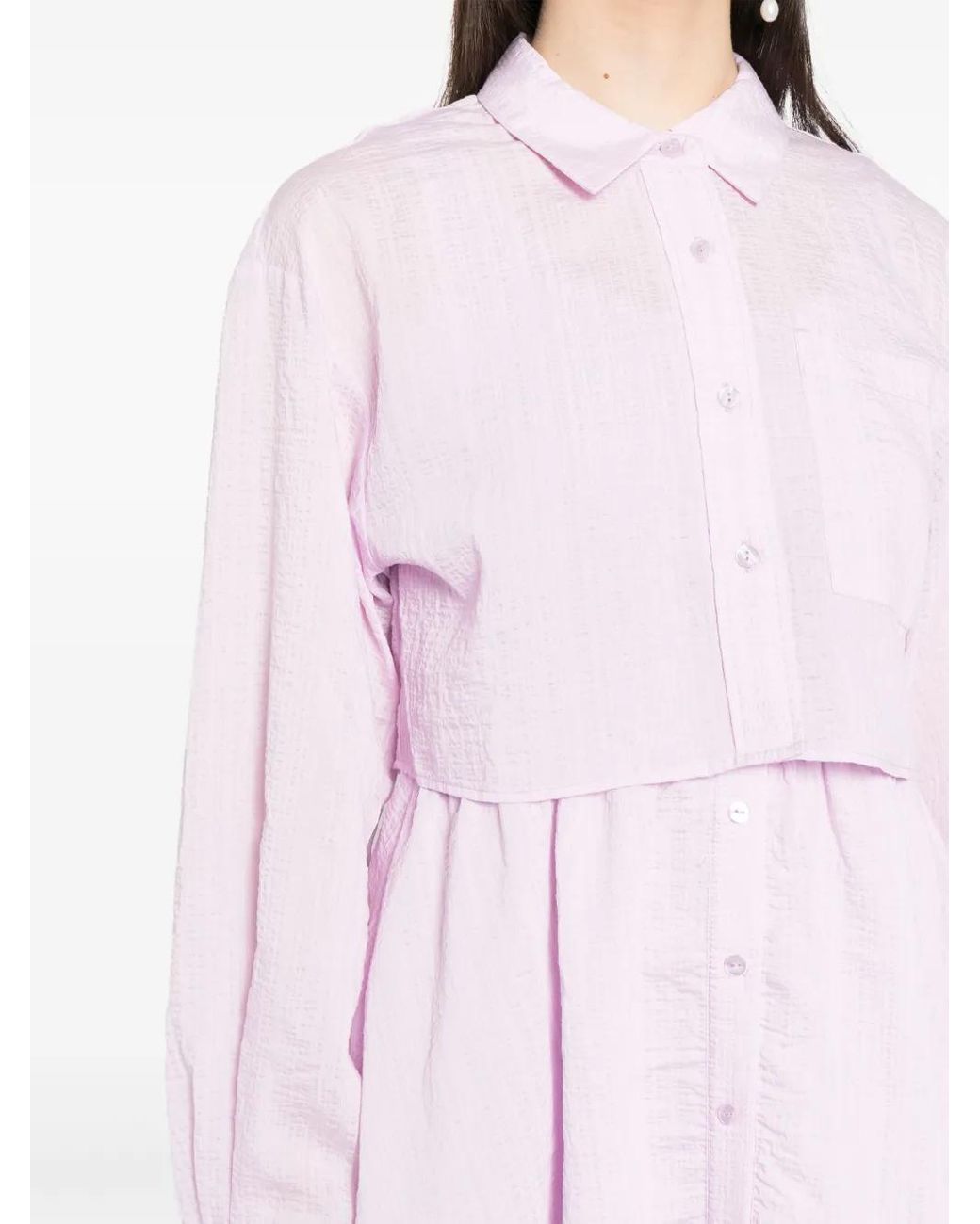 B+ AB Pink Crinkled Two-Piece Dress Set