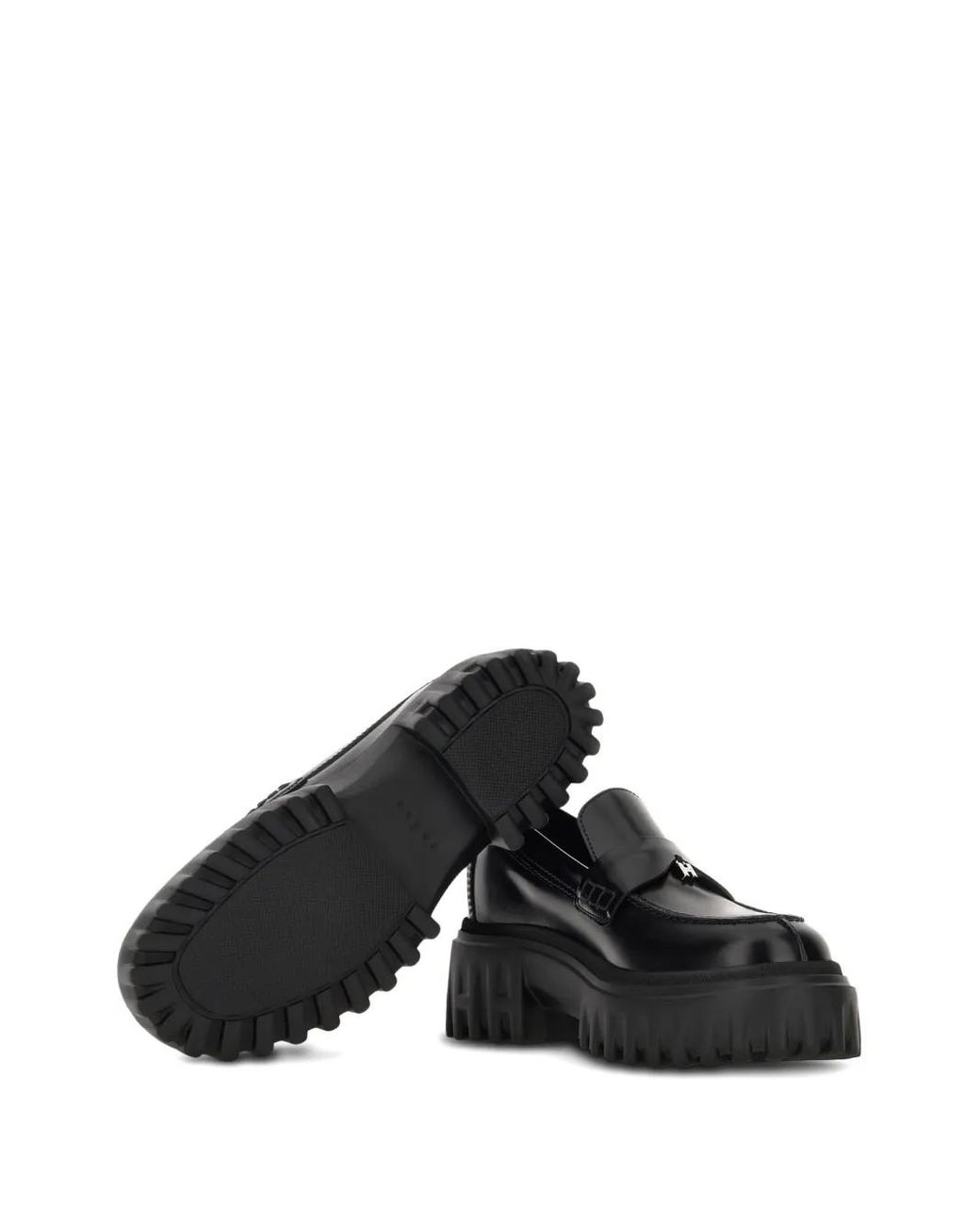 Hogan Black Leather Loafers