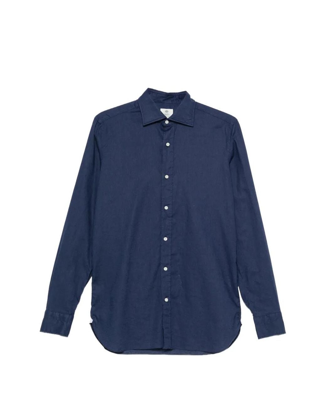 Luigi Borrelli Napoli Blue Rio Spread-Collar Shirt for men