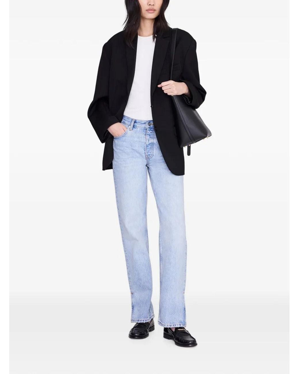 Anine Bing White Amoc Loafers