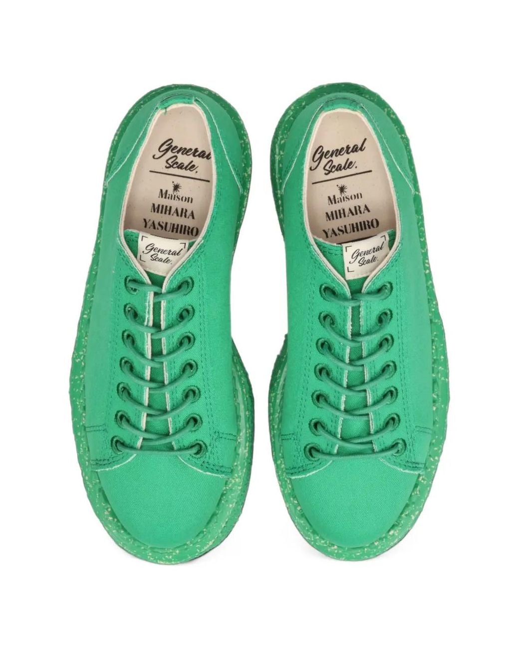 Maison Mihara Yasuhiro Green "Mark"Canvas Monkey Shoes for men
